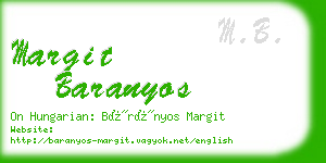 margit baranyos business card